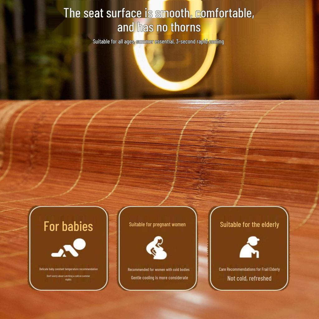 2026 Bamboo Cooling Mat: Free Shipping, Foldable, Double-Sided Straw Mat for Dorms and Singles