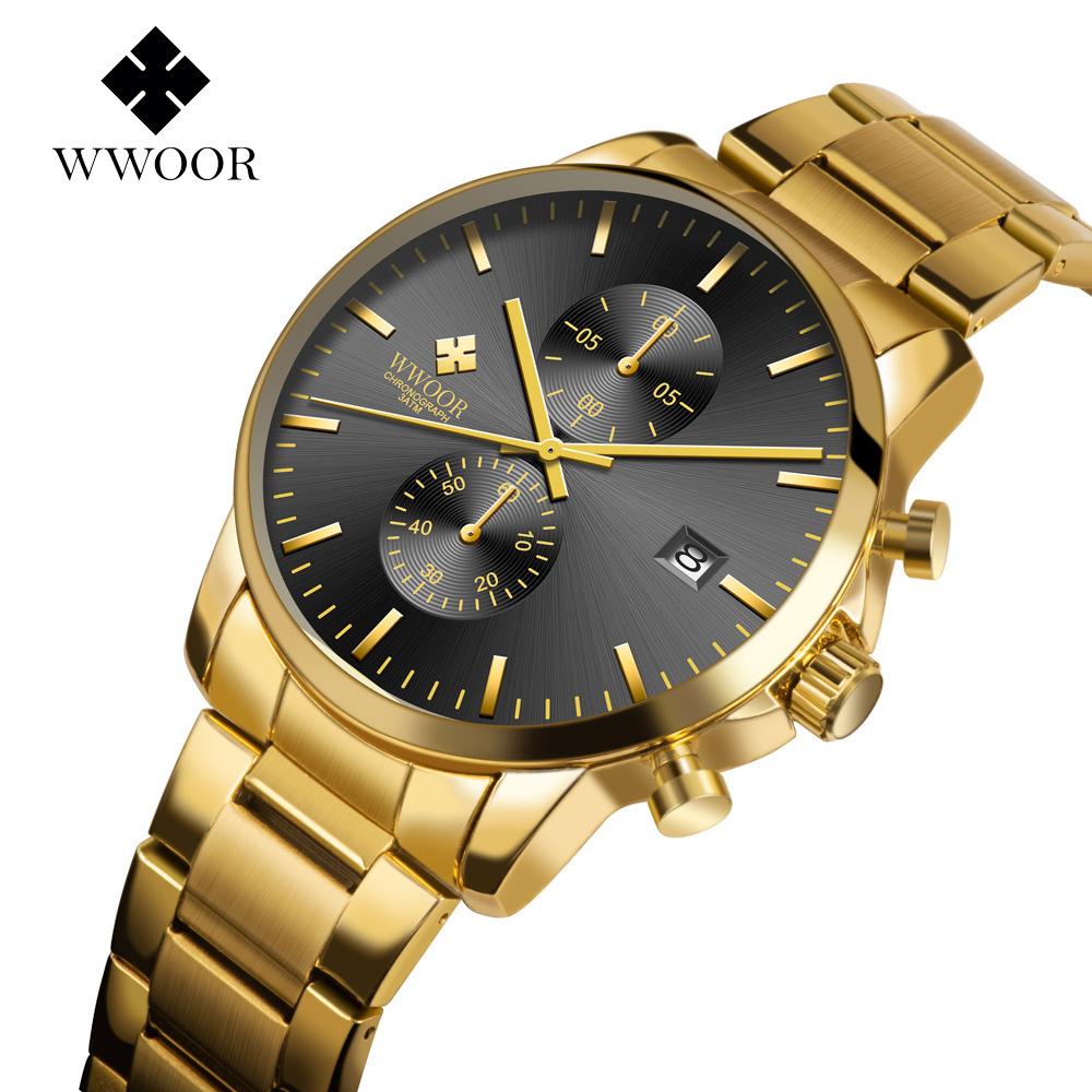 Wwoor Men'S Watch Trend Steel Belt Premium Men'S Watch Simple Quartz Waterproof Men'S Watch 8844