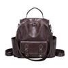 Women's Retro British Style Backpack Simple Fashion Travel Shoulder Bag PU Material Street Trend Zipper Opening Daily Match