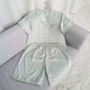 2023 Summer New Arrival Cool Short Sleeve Shorts Plaid Silk Jacquard Houndstooth Pajamas Pure Color Thin Two-Piece Suit