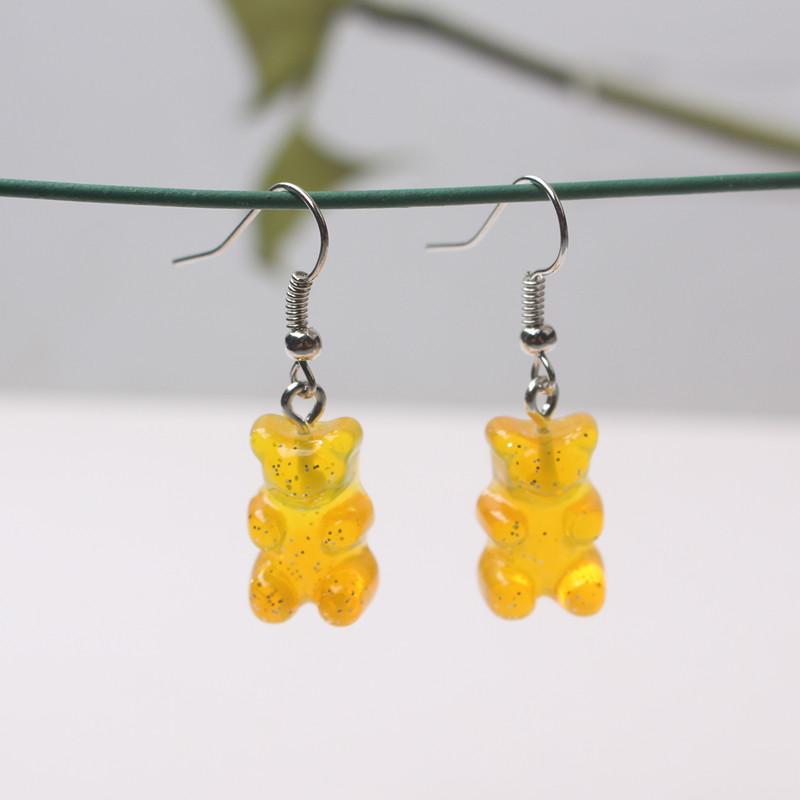 Cute Acrylic Pendants Hook Earrings Sequins Beer Bottle Women Dangle Earrings Korean Fashion Bear Small Earrings Pendientes