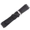 For Swatch Rubber Band 23mm New High Quality Mens Black Soft Waterproof Diving Silicone Rubber Watchband Straps Black Bracelet