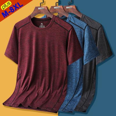 Camisetas de Secagem Rápida de Verão Qualidade Masculina Tamanho Plus Camiseta Masculina Camiseta de Acampamento Respirável Viagem Básica Tops Esportivos Camisetas