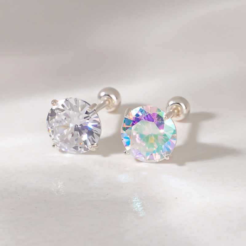 JEWNEL (1+1)Silver925 Twinkle Cubic Fence Piercing (6 Sizes/2 Colors)