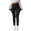 Winter Leggings High-Waisted Straight Leg Pants with Velvet Lining Solid Color Body Shaping Women Leggings