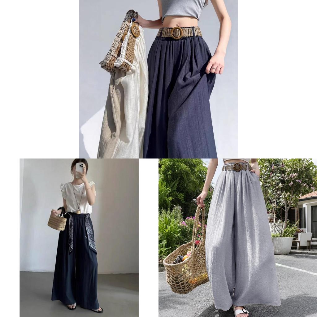 Tencel Leinen Weite Hosen mit leichtem Kühlstoff für lässige Damen Sommerkleidung