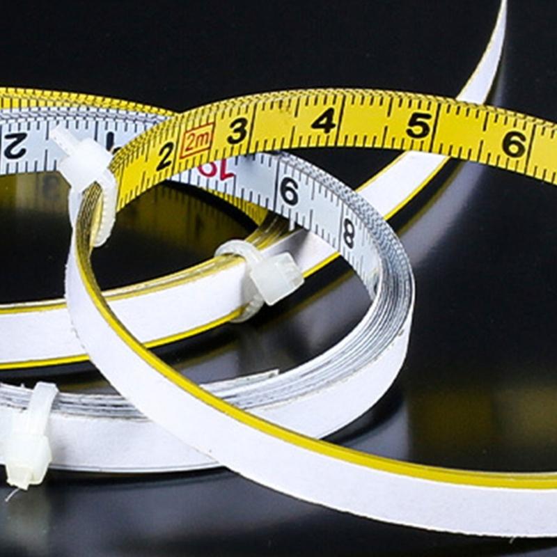 Carbon Steel Adhesive Measuring Tape Scale Stick Tape Measure Sticky Measuring Tape for Woodworking Drafting