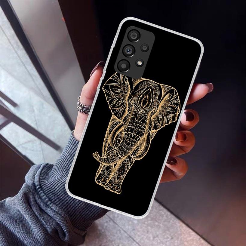 Elephant Mandala Aztec Phone Case For Samsung Galaxy A52 A51 A50S A32 A22 A12 A02S A72 A71 A31 A70 A30S Note 20 Ultra 10 Plus S1