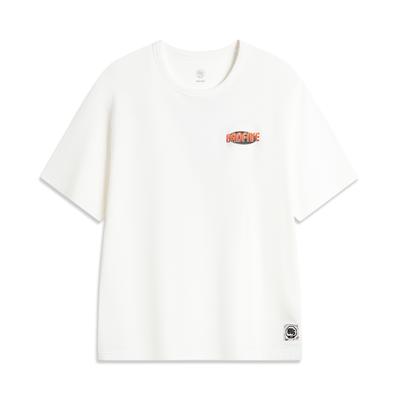 Badfive Basketball Series Letter Print Loose Round Neck T-Shirt Men Tops Off-White AHSU149-1