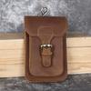Men's Mobile Phone Bag, Crazy Horse Leather Waist Bag, Outdoor Sports Construction Site Top Layer, Yellow Cowhide Vertical Pants Waist Hanging Bag