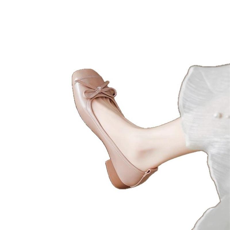 Low-heeled Ballet Bow Shallow-mouth Single Shoes Women's Autumn New Versatile Mary Jane Women's Shoes