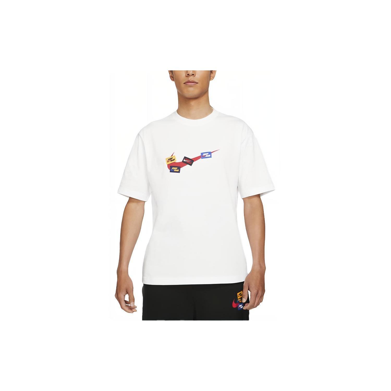 Air Jordan Jumpman 85 Patch Printing Round Neck Sports Short Sleeve White Men s DA9899-100 L