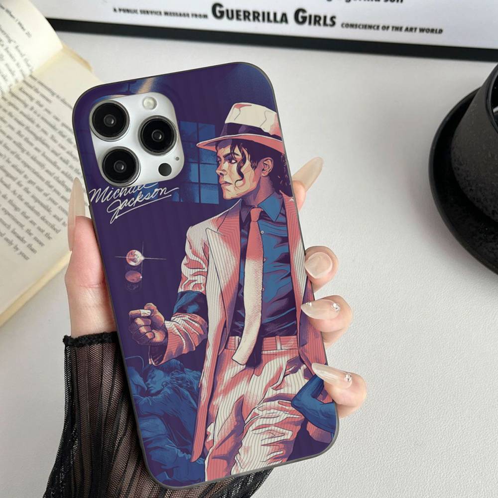 Pop Singer Michael Jackson Phone Case For IPhone 17 16 15 11 12 13 14 Pro Max Soft Corrugated Silicone Cover Case