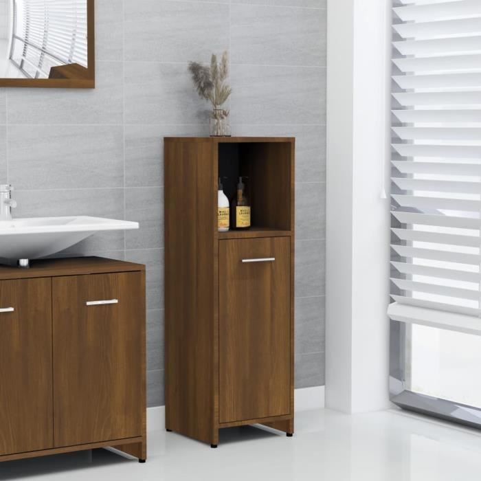 825839 vidaXL Bathroom Cabinet Brown Oak 30x30x95 Cm Engineered Wood