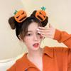 Yellow Plush Hairband Hair Hoop Skull  Headband Funny Halloween Pumpkin Headband  Men