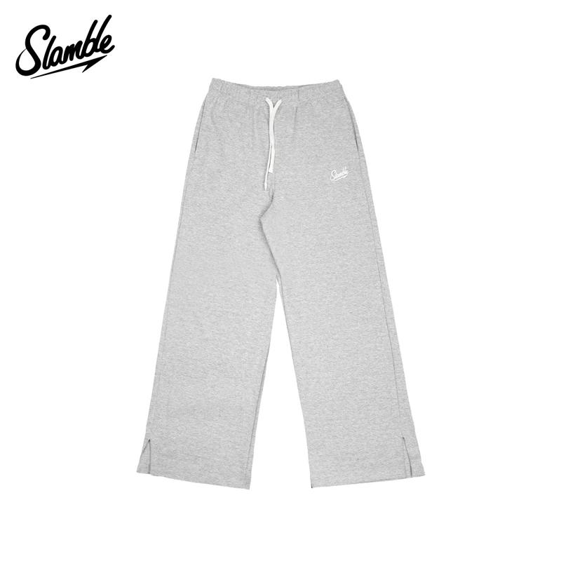 Slamble Wide Leg Loose Sports Casual Pants Women s Breathable American Fitness Sweatpants Easiest for Match Trendy Autumn XL белый/серый