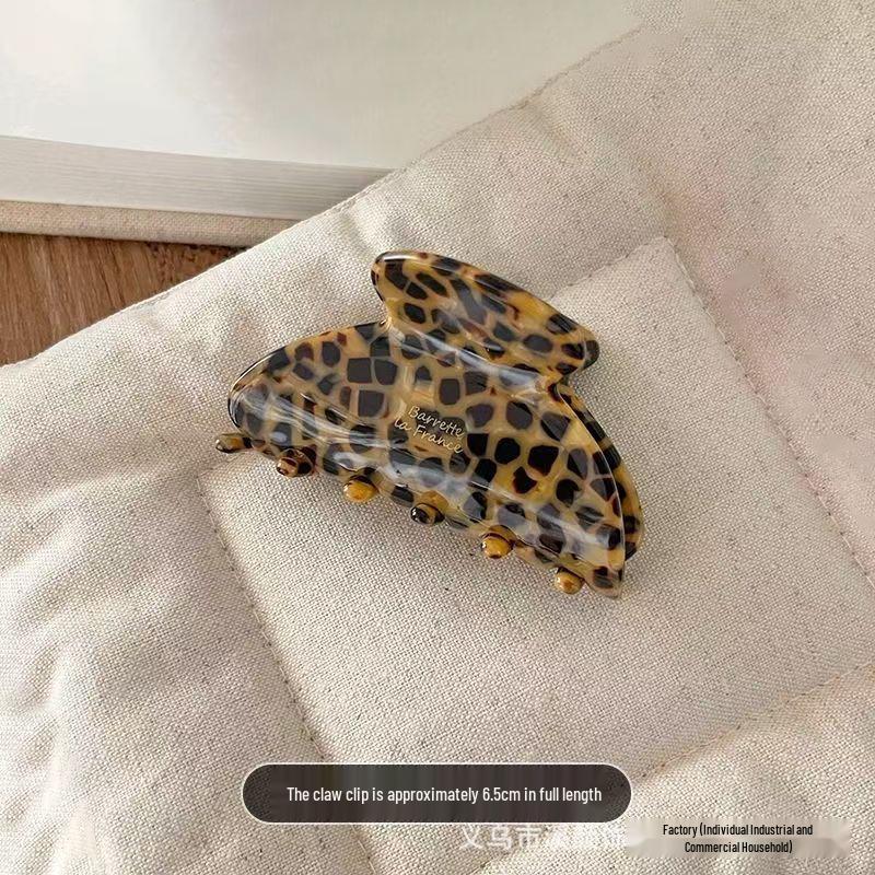 

Leopard Print Acetate Hair Clip: Large, Chic Claw for Thick Hair and Elegant Updos Acetate