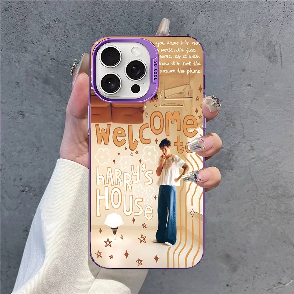 H-Harrys Music Styles Phone Case For IPhone 17 16 15 14 13 12 11 Pro Max Plus Color Silver Cover iPhone 14