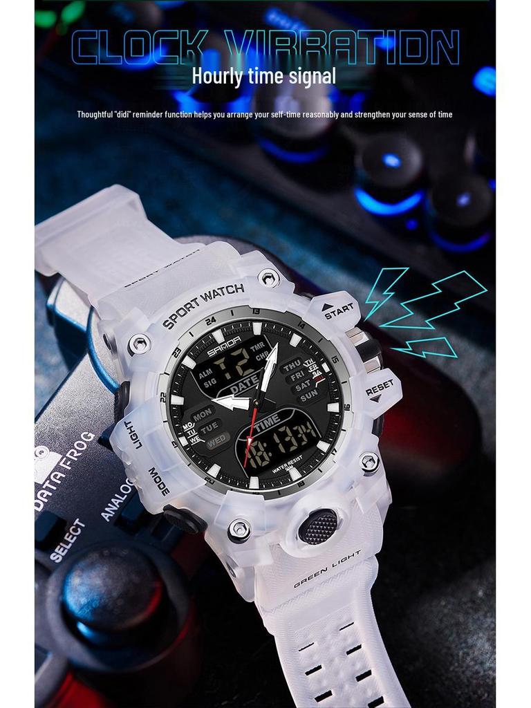 Sanda Youth Fashion Luminous Waterproof Shockproof Alarm Men's Watch