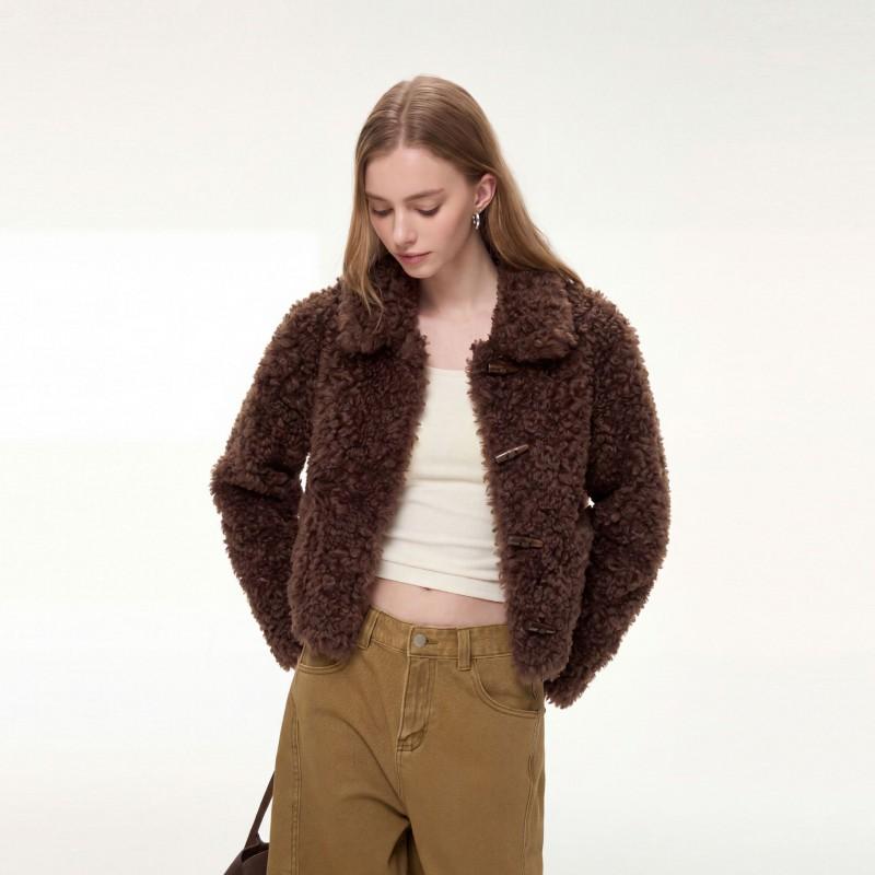 2026 Womens Short Teddy Fleece Coat Faux Fur Winter Casual Jacket Petite Ladies