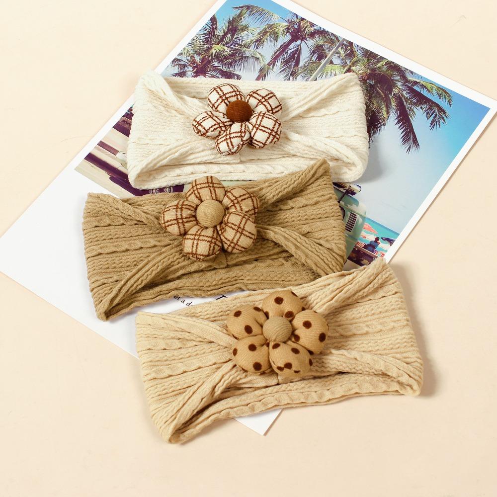 

Цветочный элемент, детская повязка на голову, текстурированная ткань, аксессуары для волос, мягкий тюрбан для девочек