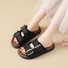 New Womens Sandals Fashion Adjustable Buckle Cork Footbed Slides Outdoor Beach Sliipers with Comfortable Support