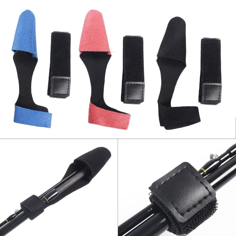 3 Set Fishing Rod Tip Cover and Rod Tie Canes Sleeves Protector Case Fastening Strap Rods Glove Fastener Strap