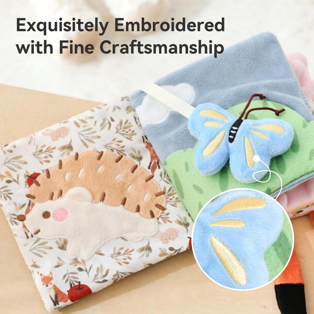 Wooden Teether Cloth Picture Cloth Outing Cloth Picture Baby From 0 Years Finger Early Educational Baby Shower Hearing Development Book, Toy, Baby,