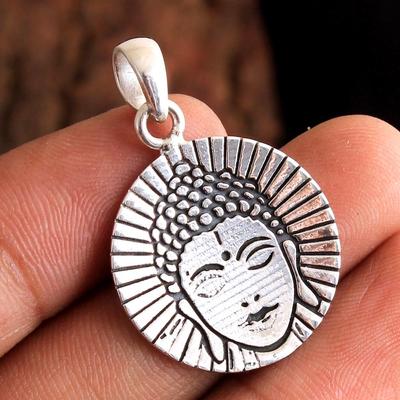 Silver Pendant, Handmade Jewelry, Buddha Pendant, Statement Jewelry, Gifts For Her