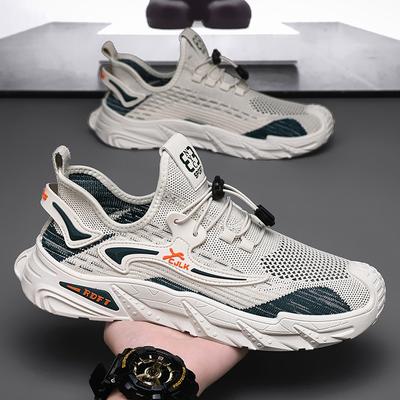 Novos tênis de corrida com amortecimento da moda para uso externo, tênis de malha respirável para homens, tênis esportivos leves e versáteis