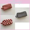 Retro Sammet Sminkväska Stor Kapacitet Nordisk Stil Handväska Söt Fräsch Rutmönster