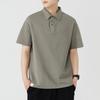 Heavy Polo Shirt Short-sleeved Men's Summer New Lapel Solid Color T-shirt Loose Top