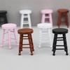 Realistic Wood Stool Zakka Realistic Pretend Play for Role Display Round Top Stool Model Vintage Stool 1:12 Doll House