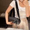 Elegant Rhombus Crossbody Bag Plaid Cylinder Bag Casual Nylon Shoulder Bag  Girls