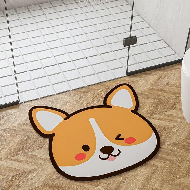Cartoon Bathroom Mats Super Absorbent Toilet Rug Anti Slip Bath Mat Quick Dry Foot Floor Mat Entrance Doormat Carpet Washable