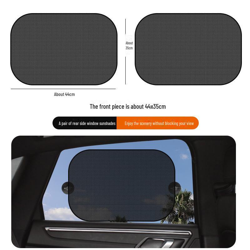 Car Window Sunshade Set: 5-Piece Mesh with Suction Cups for Summer