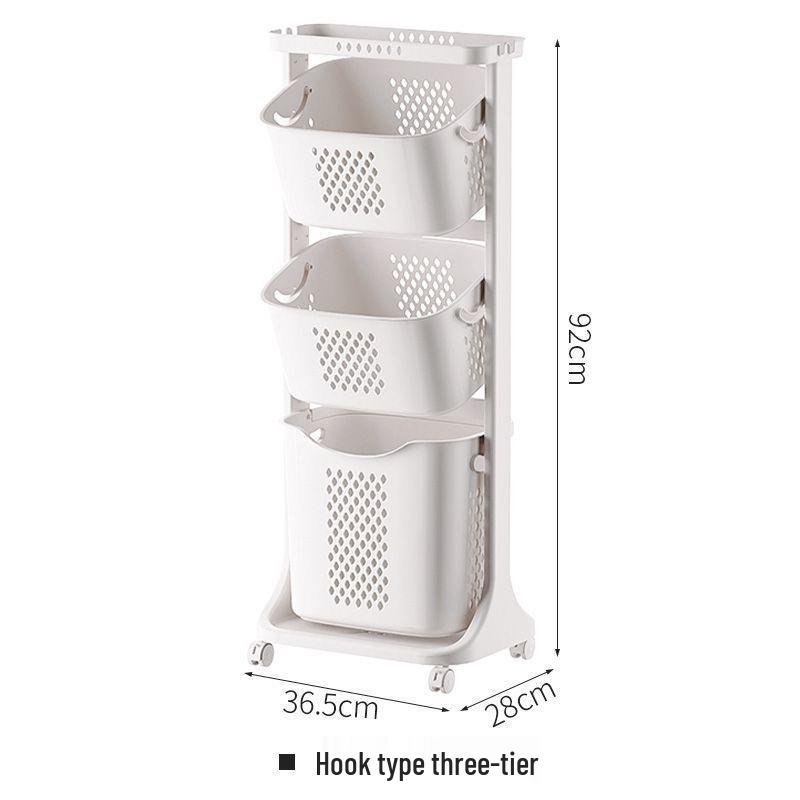 Three-Tier Laundry Hamper and Storage Shelf