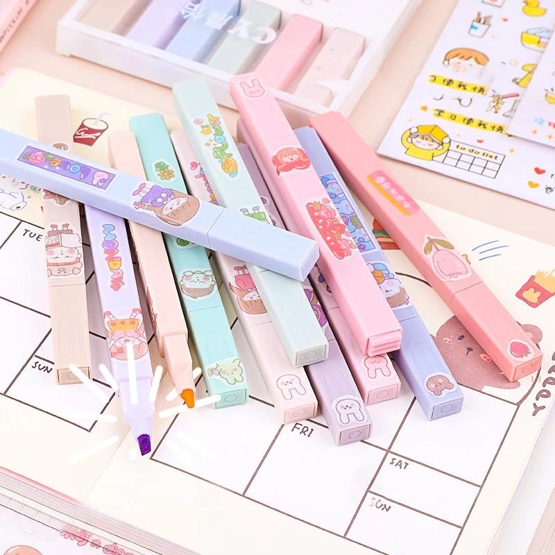 Highlighters Stationery Markers Charming Colored Markers Highlighter Pen Back To School Aesthetic Supplies