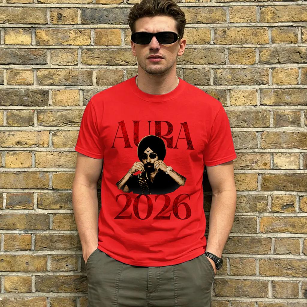 T-shirt Unisex Aura Diljit Dosanjh 2026 Abbigliamento in Cotone Novità Manica Corta Girocollo Maglietta T-shirt Taglie Forti
