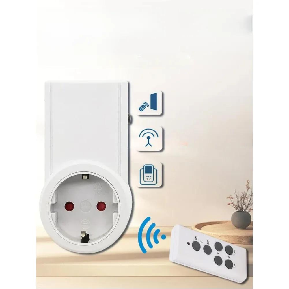 Wireless Smarts Wall-Mounted Power Strip Power Strip With Wireless Remote Control 220V 433.92MHz 16A/2200W