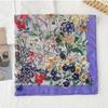 Pastoral Style Printed Silk Scarf Square Floral Kerchief Headband Cotton Linen Square Scarf  Women