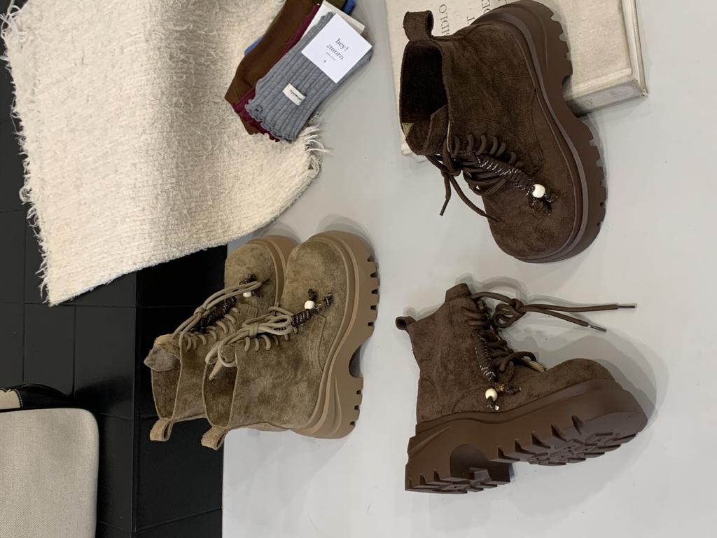 Thick-soled Temperament Martin Boots Women's 2025 New Autumn British Style Lace-up Short Boots Small Height-increasing Boots