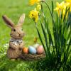 Colorful Rabbit and Eggs Yard Sign for Easters and Spring Celebration Weather Resistant Garden Insert Animal Stake