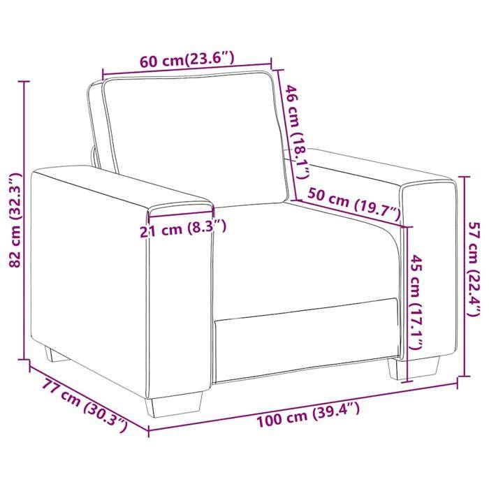 VidaXL Armchair Light Grey 60 Cm Fabric, Single Sofa Armchair, Accent Chair, Relaxation Armchair, Armchair of 4105146