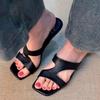 Fashion 2025 New  Low Heels Concise Slides Slip On Casual Slingback Mules Brand Elegant Summer Beach Women Outside Slippers