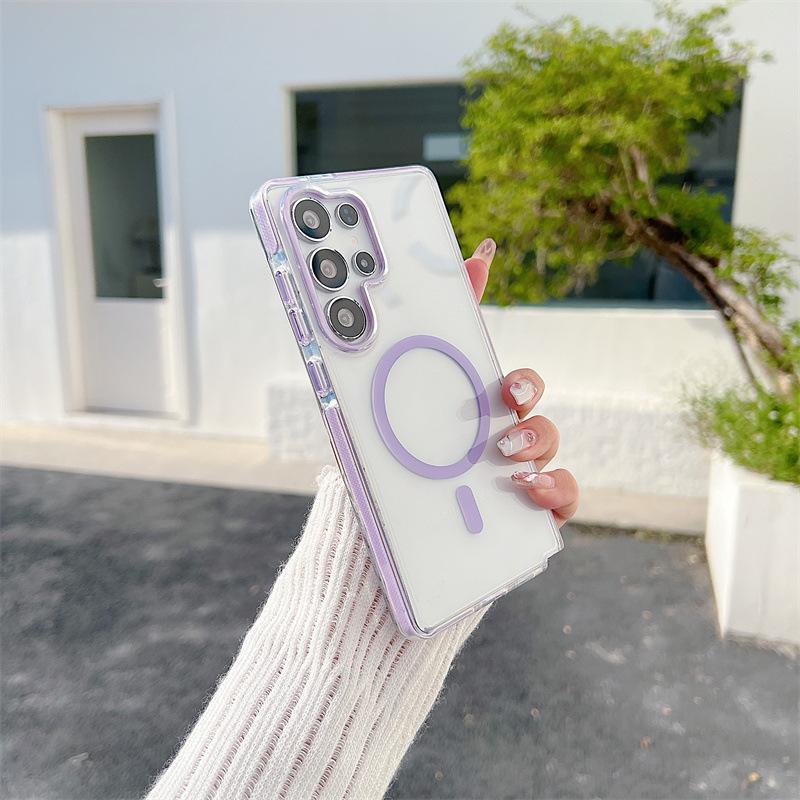 Applicable To Samsung S26Ultra Star Magnetic Mobile Phone Case S25Ultra Transparent A57 Anti-drop A37 Protective Case