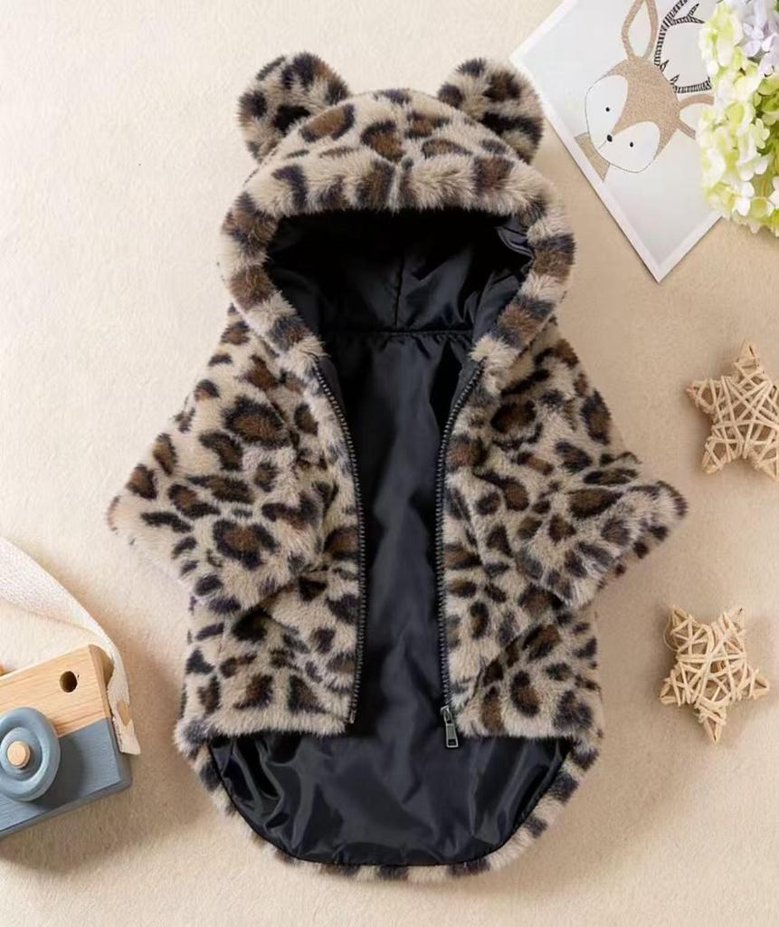 Leopard Print Warm Coat for Small/Medium Dogs: Schnauzer, French Bulldog, Bichon, Teddy