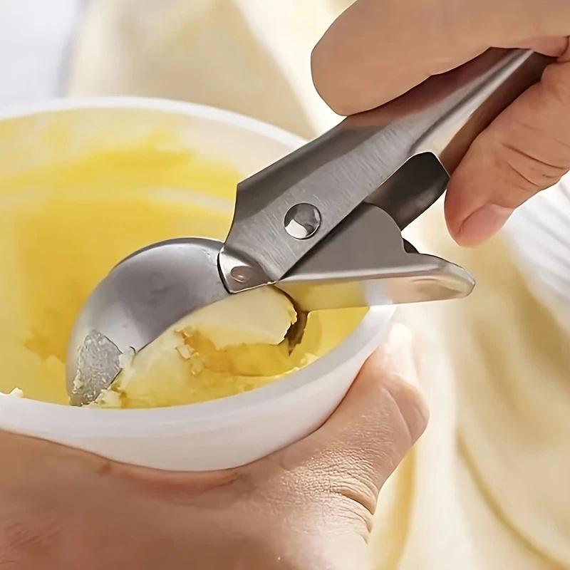 1Pc Stainless Steel Ice Cream And Fruit Scoop Suitable for Watermelon Cantaloupe, And Papaya Food-Safe Ice Cream Fruit Scoop