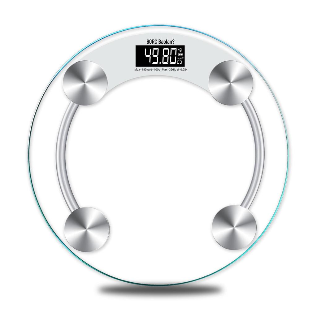 Baolan Round Smart Glass Body Scale - Electronic Health Weight Scale for Adults