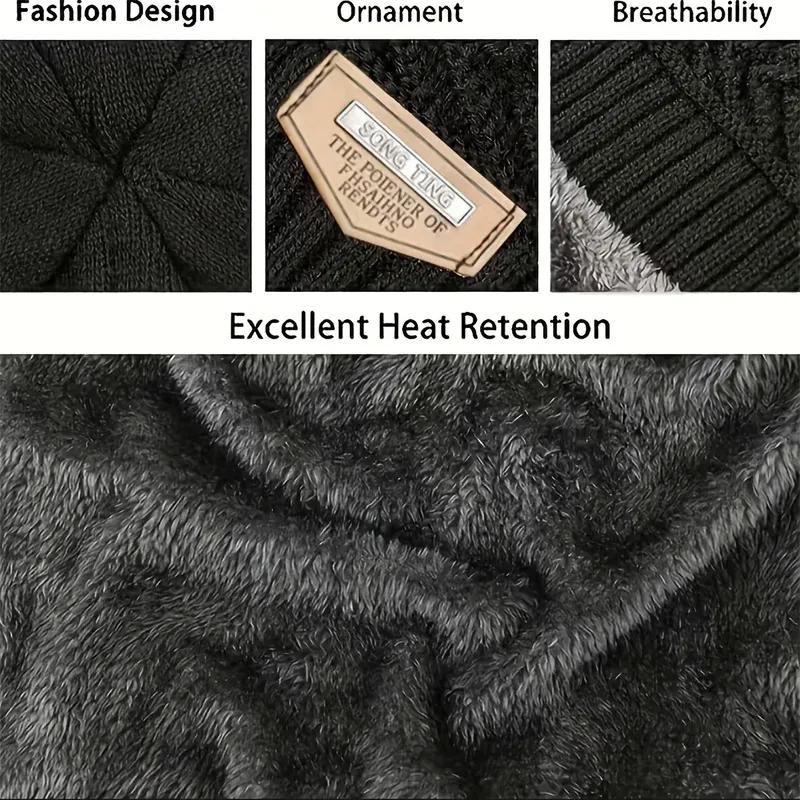 Winter Hats Knit Cap Men and Women Wool Hat Coral Fleece Scarf Outdoor Riding Hat Warm Thickening Plus Wool Neck Protect Cap